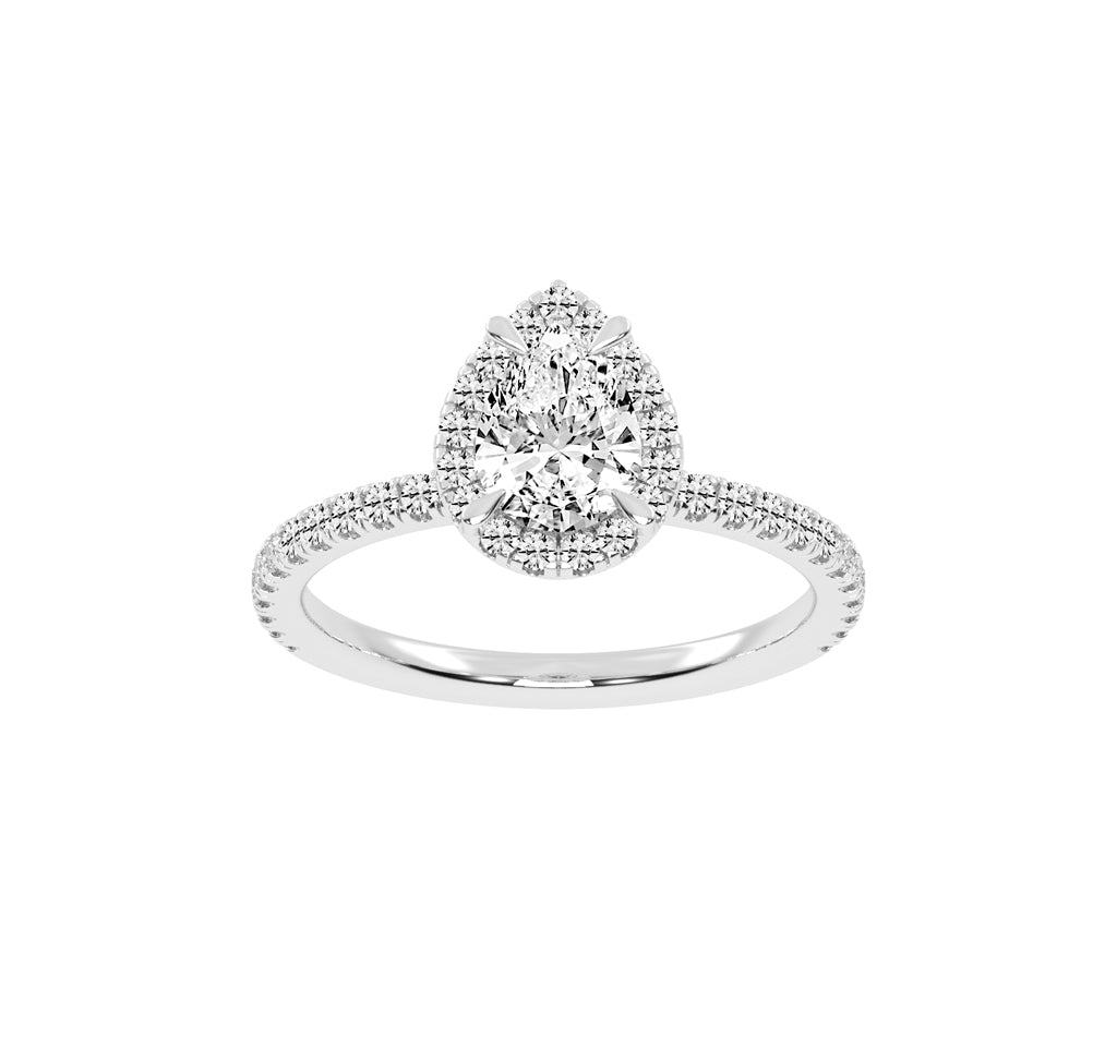 Lumihalo Pear Shape Halo Lab Diamond Ring