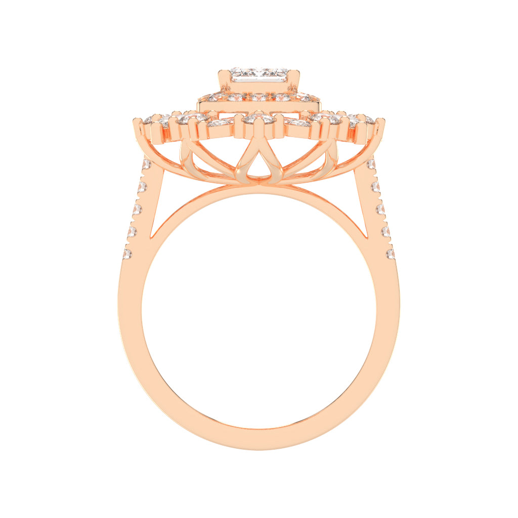 Luxivia Emerald Shape Cut Diamond Ring