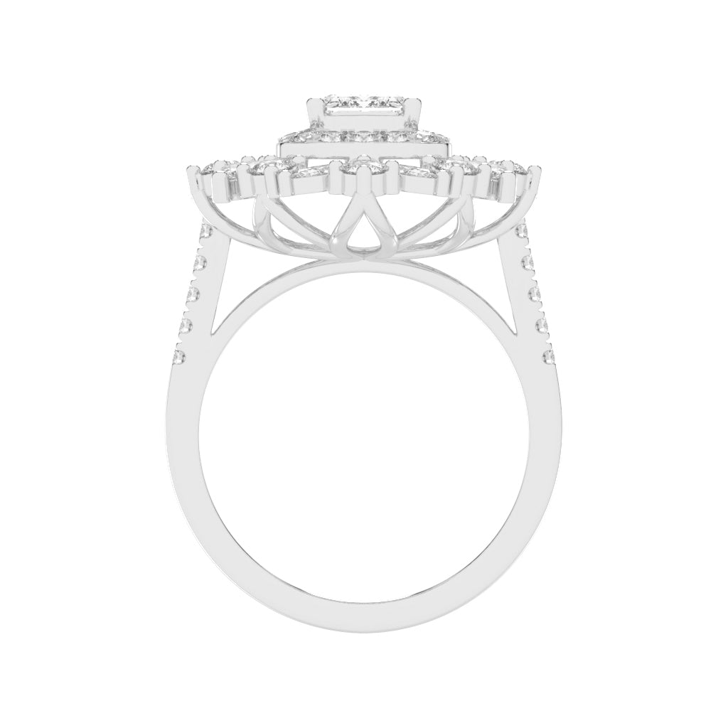 Luxivia Emerald Shape Cut Diamond Ring