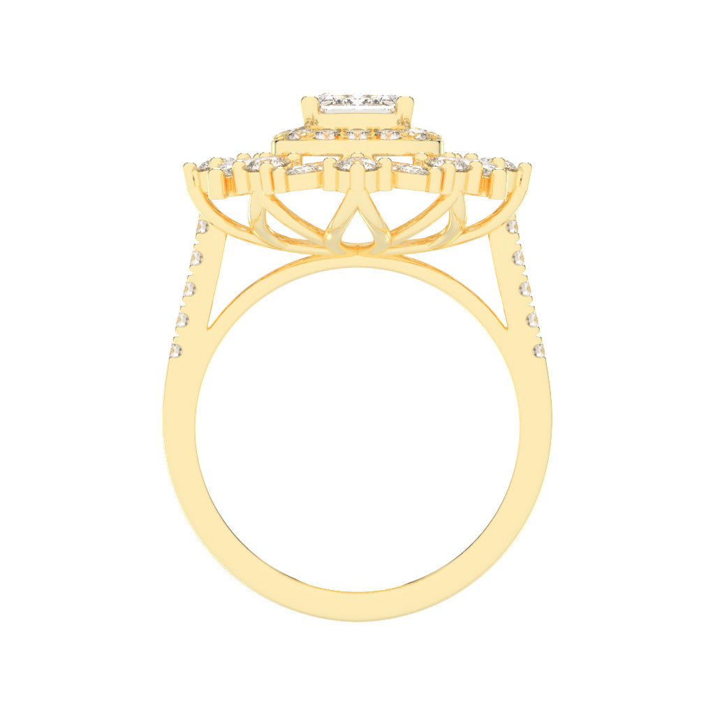 Luxivia Emerald Shape Cut Diamond Ring