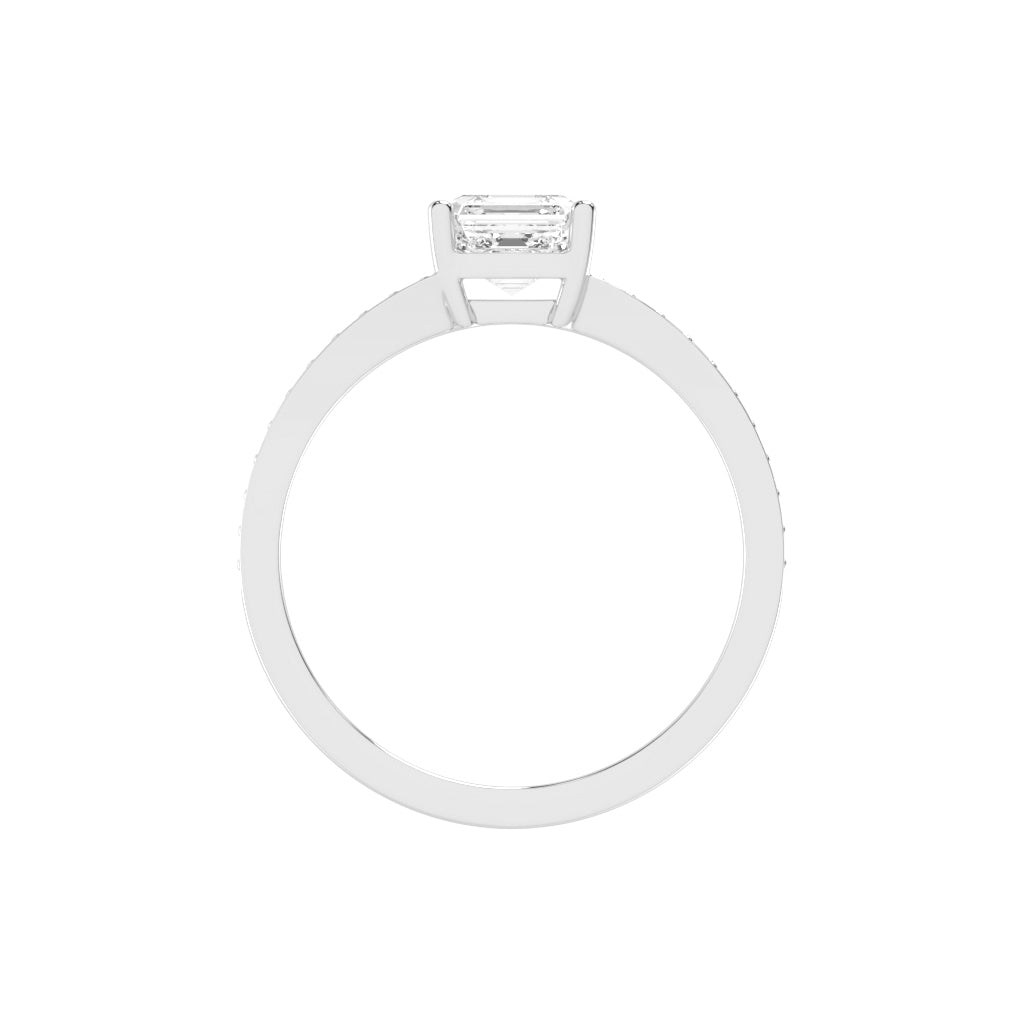 Diavesta Split Shank Asscher Cut Classic Lab Diamond Ring