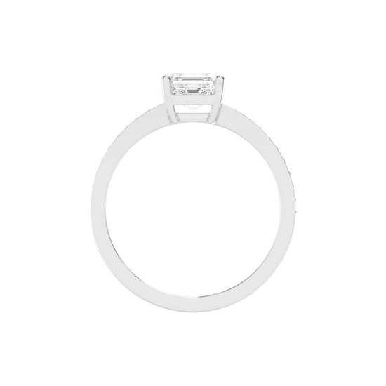 Diavesta Split Shank Asscher Cut Classic Lab Diamond Ring