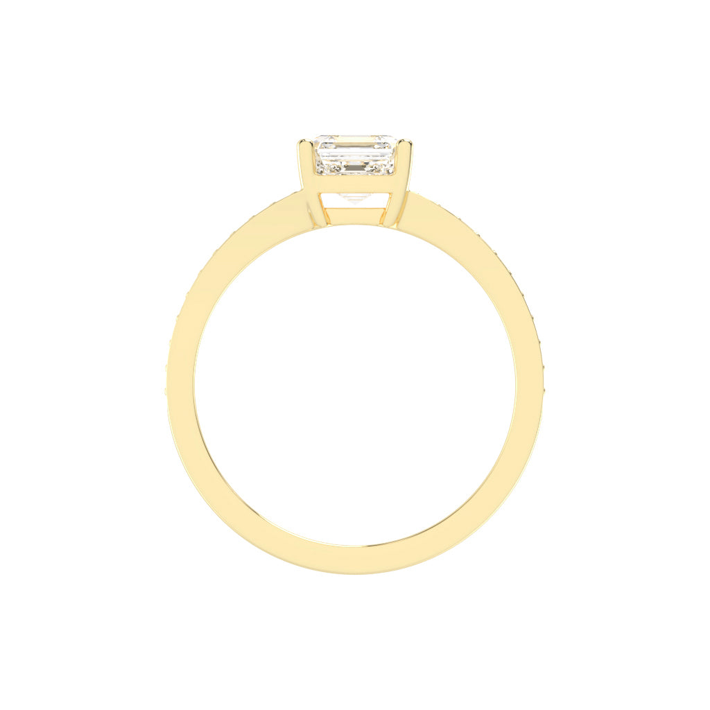 Diavesta Split Shank Asscher Cut Classic Lab Diamond Ring