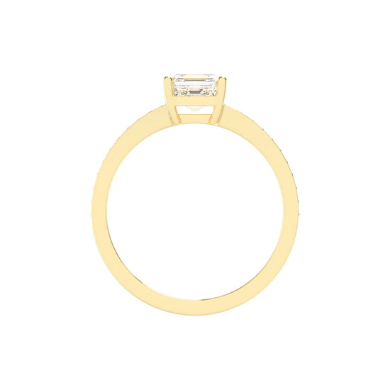 Diavesta Split Shank Asscher Cut Classic Lab Diamond Ring