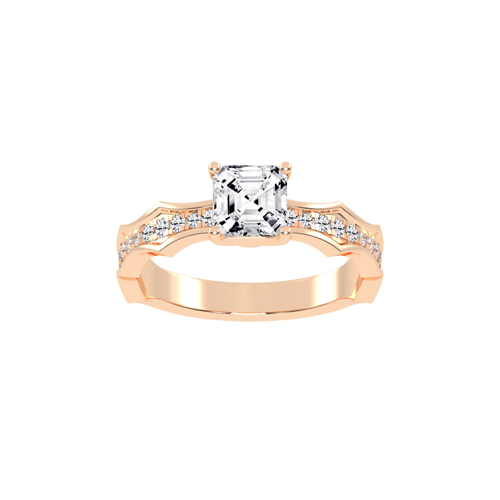 Embraceva Gizele Tapred Emerald Cut Lab Diamond Ring