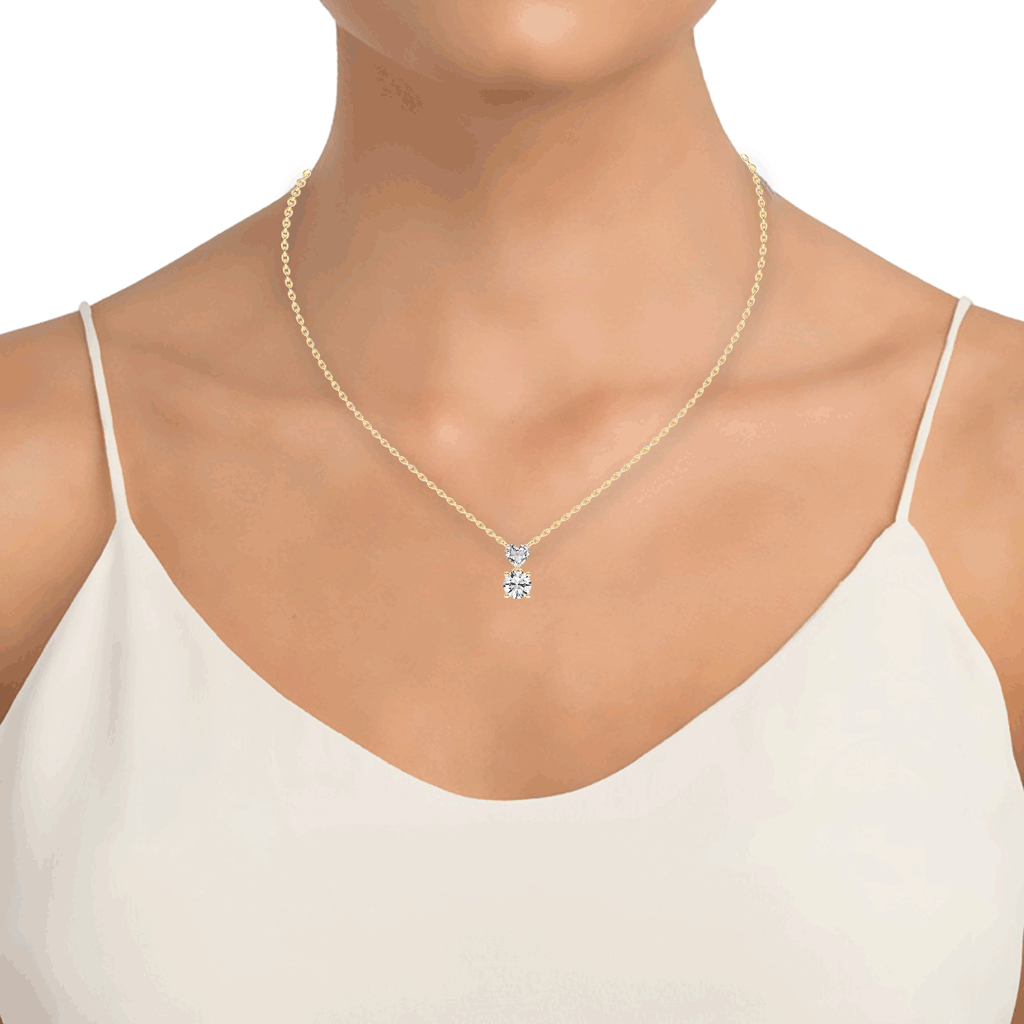 1.5Ct Round Shape Rose Gold Solitaire Pendants