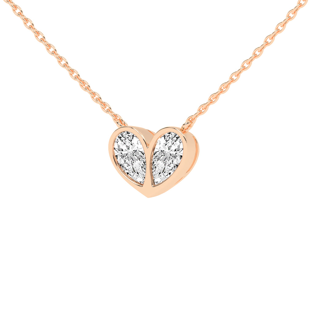 Evelina 6.25Ct Heart Style Pear Cut Fancy Lab Diamond Pendant