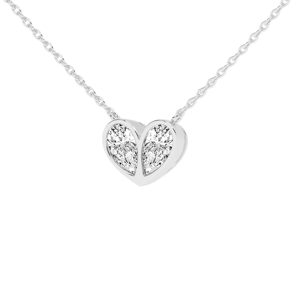 Evelina 6.25Ct Heart Style Pear Cut Fancy Lab Diamond Pendant