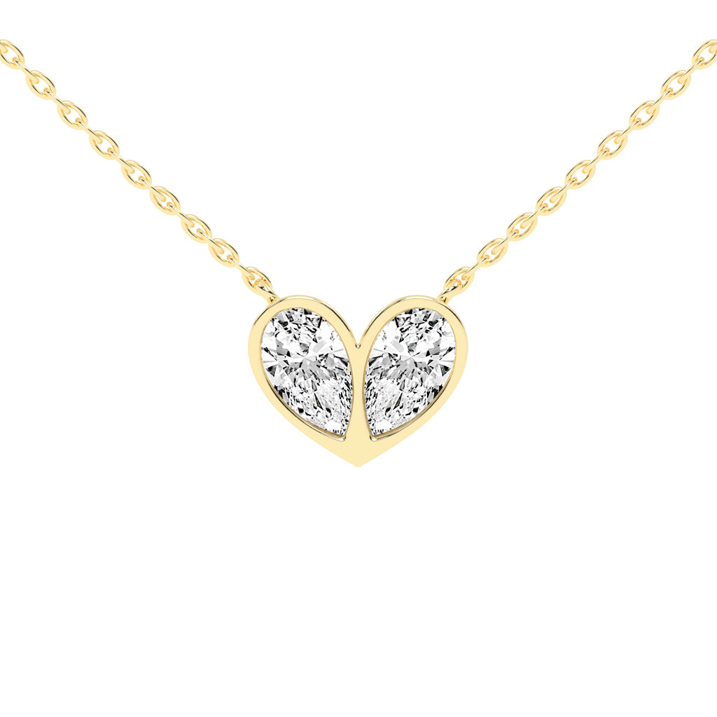 Evelina 6.25Ct Heart Style Pear Cut Fancy Lab Diamond Pendant