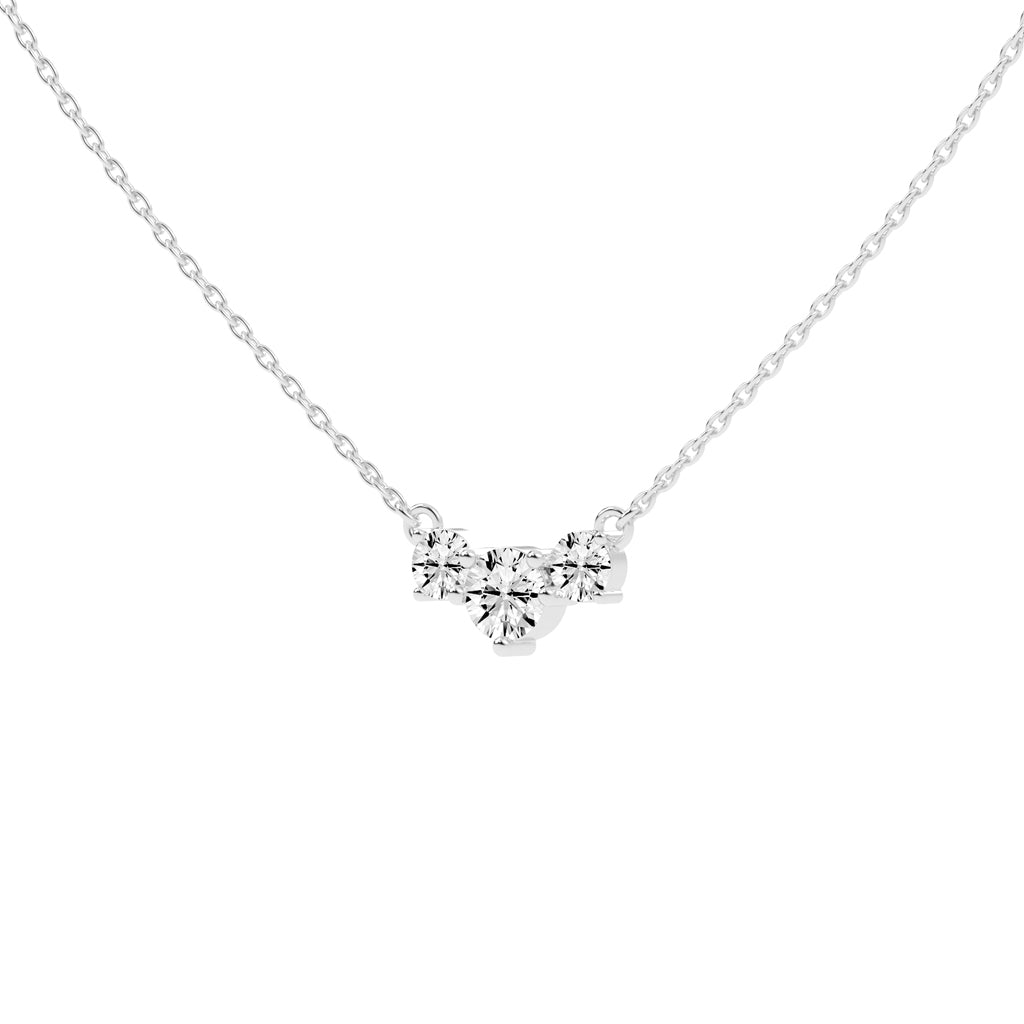 Katia 3.5Ct Three Stone Round Cut Fancy Lab Diamond Pendant