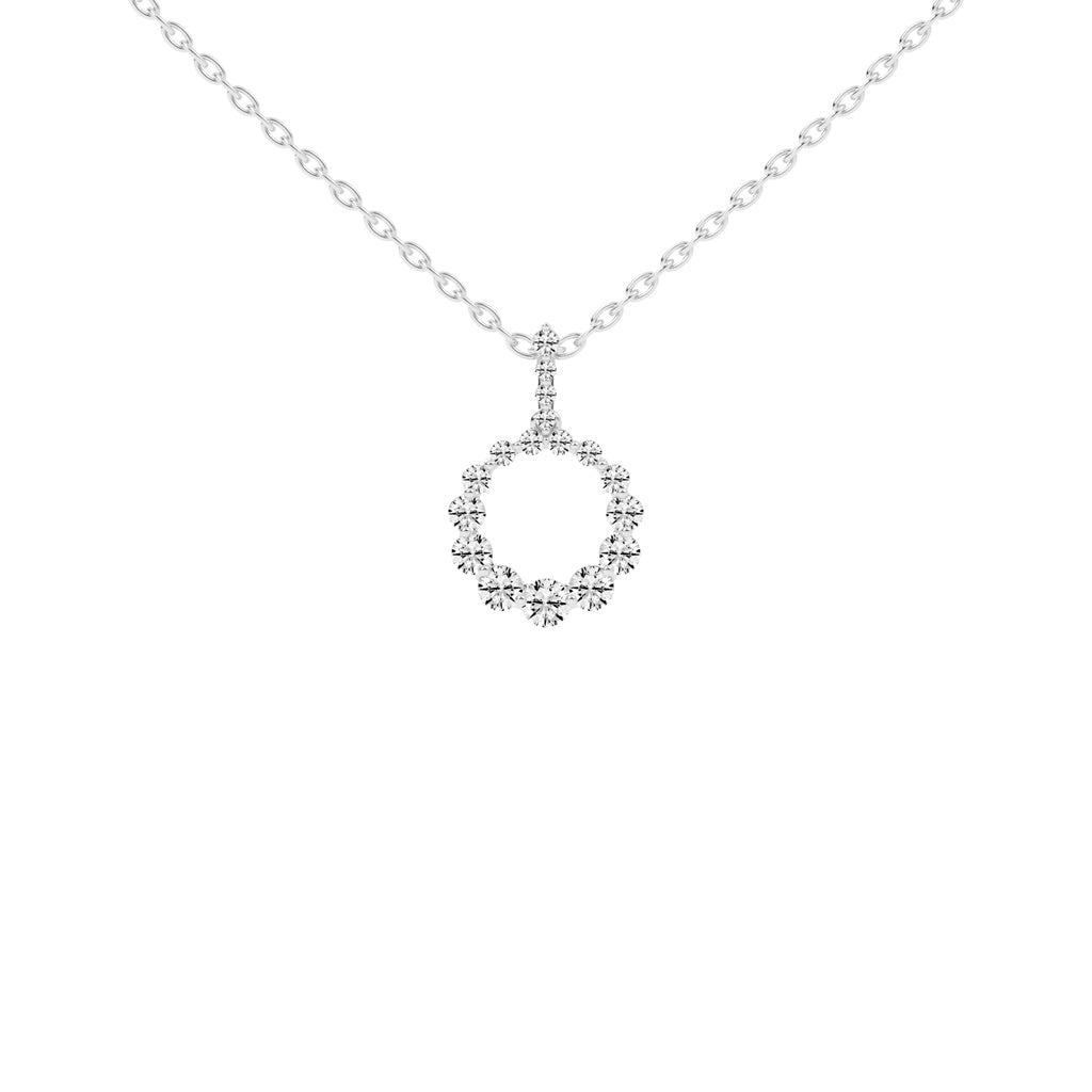 Wrenna 1.25Ct Open Circle Round Cut Famcy Lab Diamond Pendant