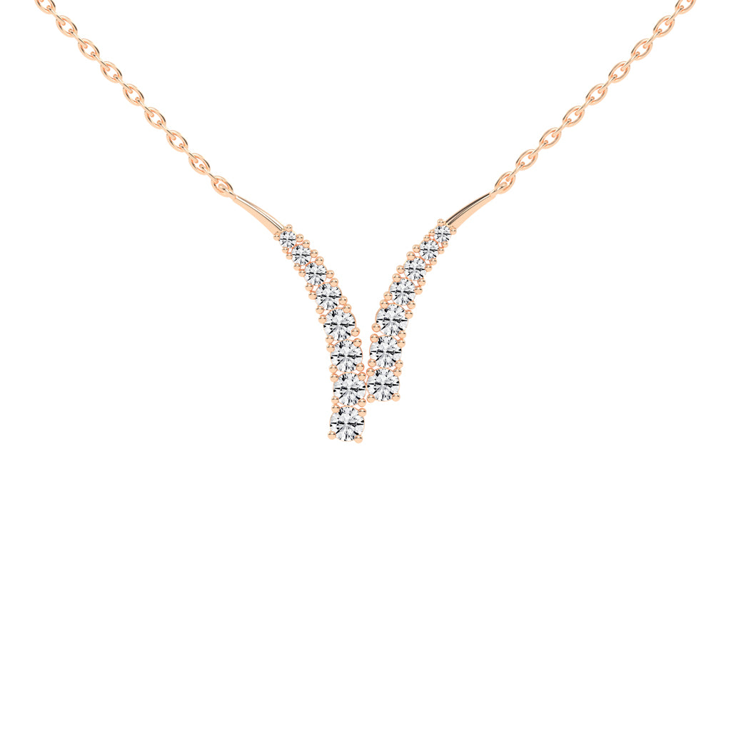 Luna 1.75Ct V Shape Round Cut Fancy Lab Diamond Pendant