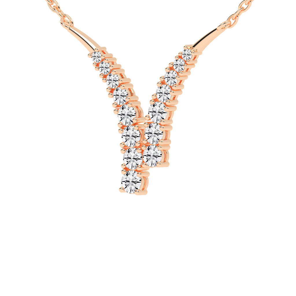 Luna 1.75Ct V Shape Round Cut Fancy Lab Diamond Pendant