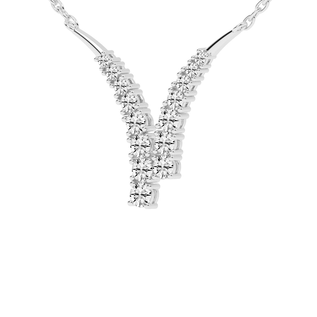 Luna 1.75Ct V Shape Round Cut Fancy Lab Diamond Pendant