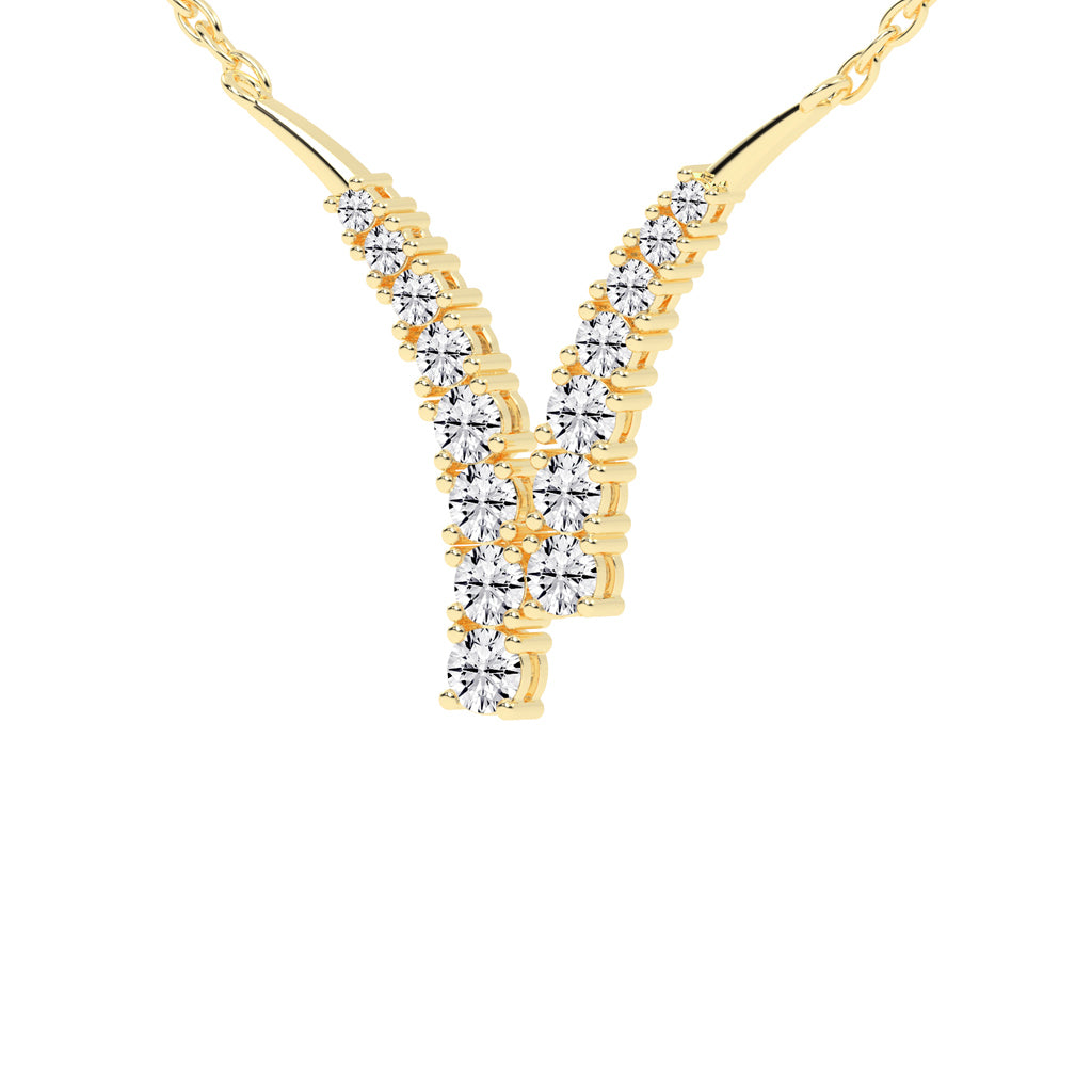 Luna 1.75Ct V Shape Round Cut Fancy Lab Diamond Pendant