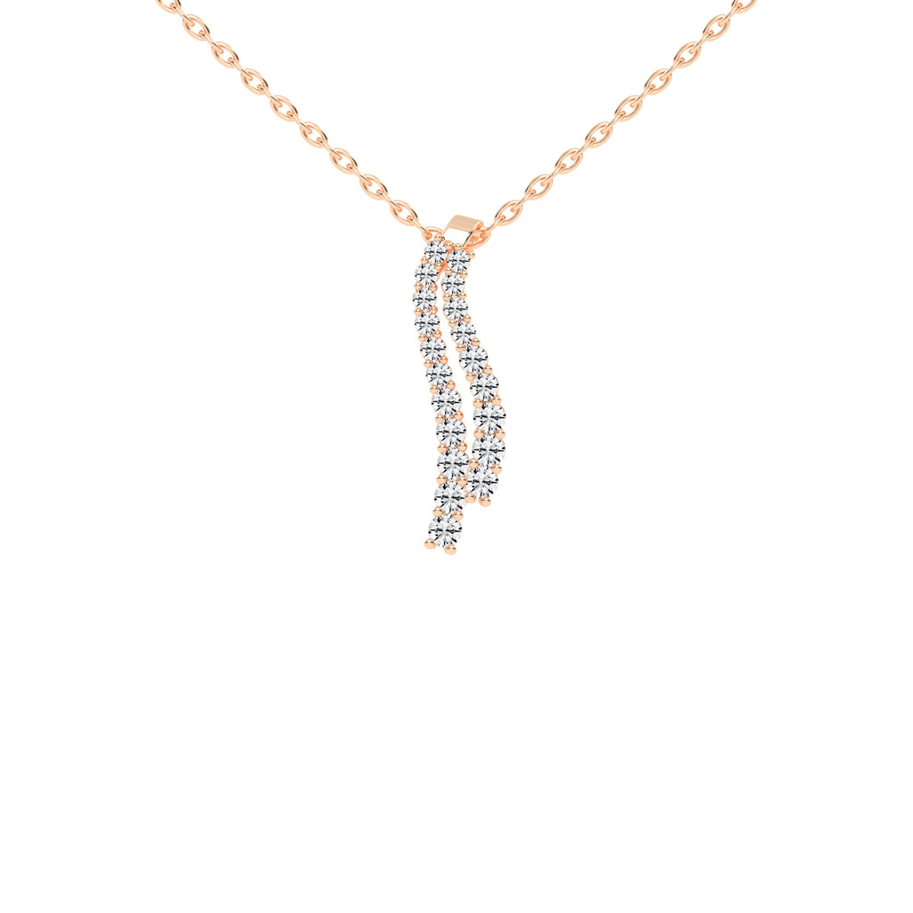 Xara Long Anchor Round Cut Delicate Lab Diamond Pendant