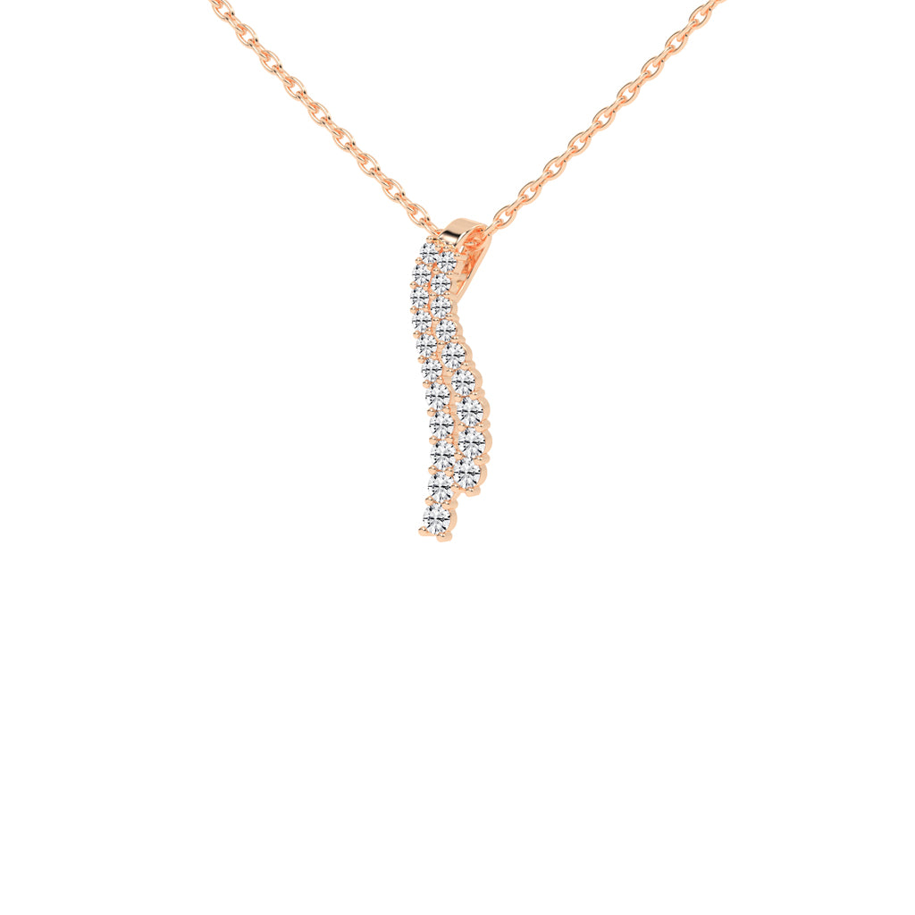 Xara Long Anchor Round Cut Delicate Lab Diamond Pendant