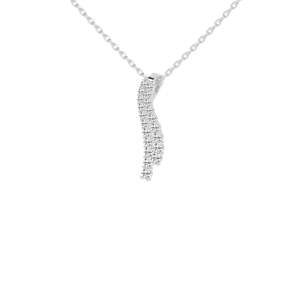 Xara Long Anchor Round Cut Delicate Lab Diamond Pendant