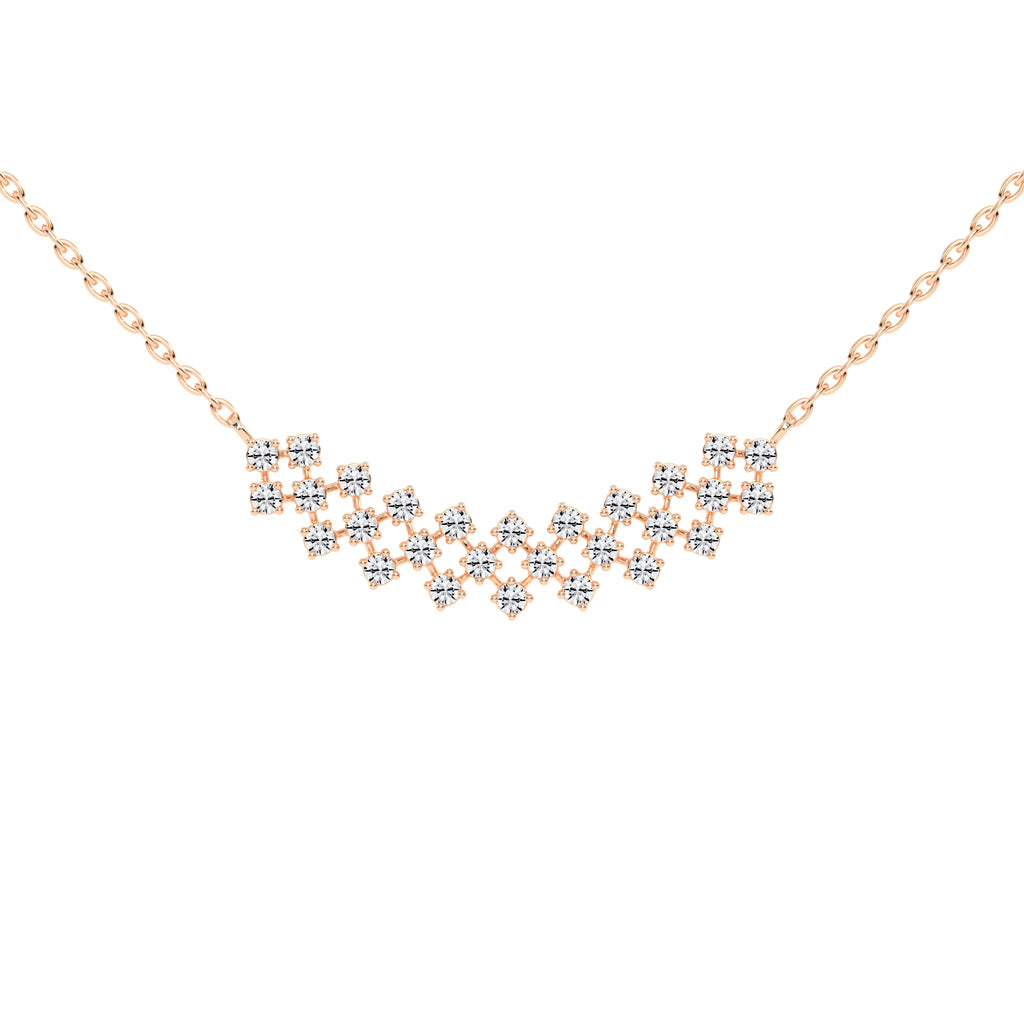 Evelyn 1.75Ct Three Layer Round Cut Fancy Lab Diamond Pendant