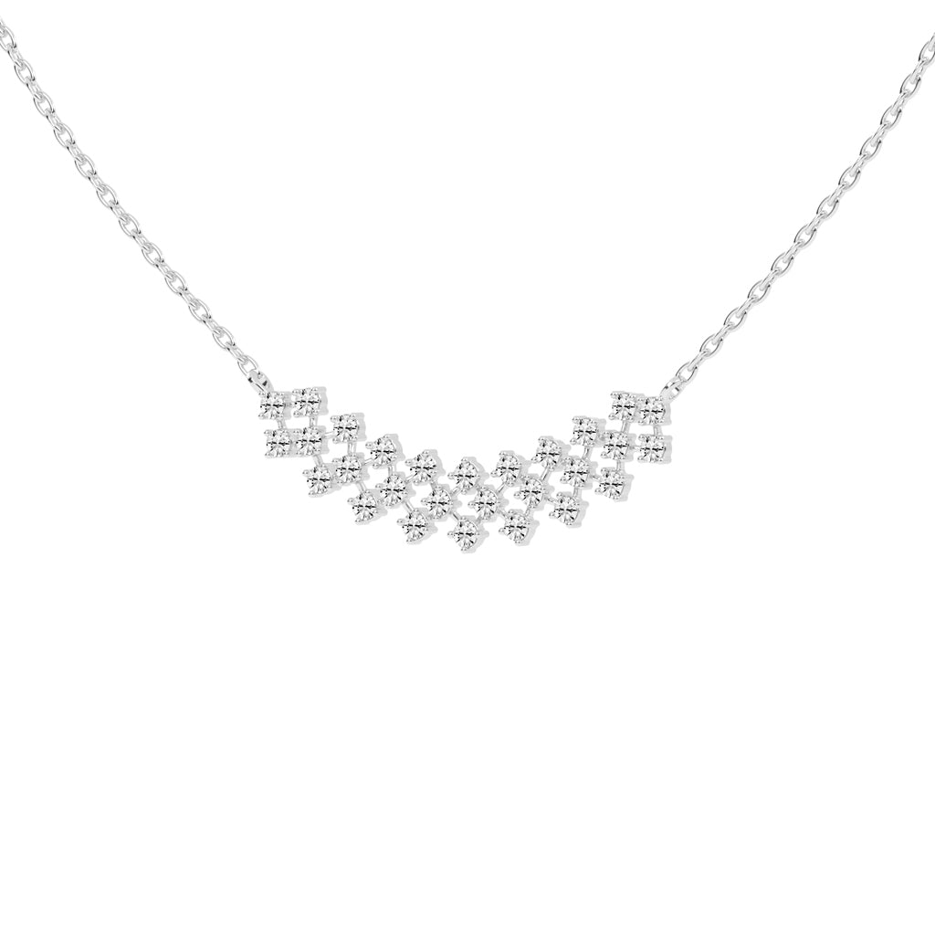 Evelyn 1.75Ct Three Layer Round Cut Fancy Lab Diamond Pendant