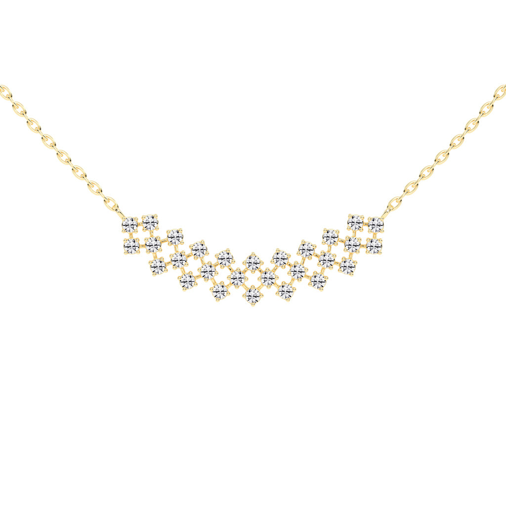 Evelyn 1.75Ct Three Layer Round Cut Fancy Lab Diamond Pendant