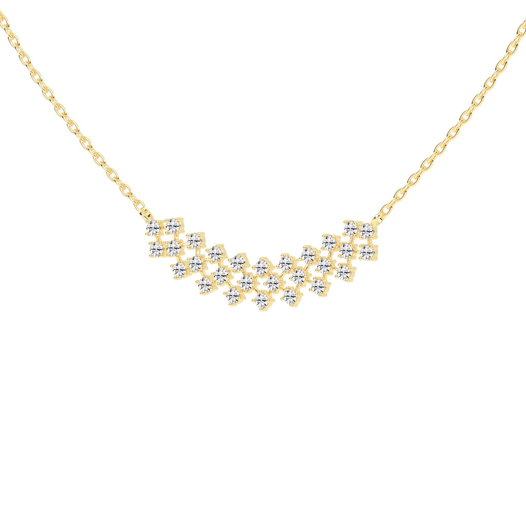 Evelyn 1.75Ct Three Layer Round Cut Fancy Lab Diamond Pendant