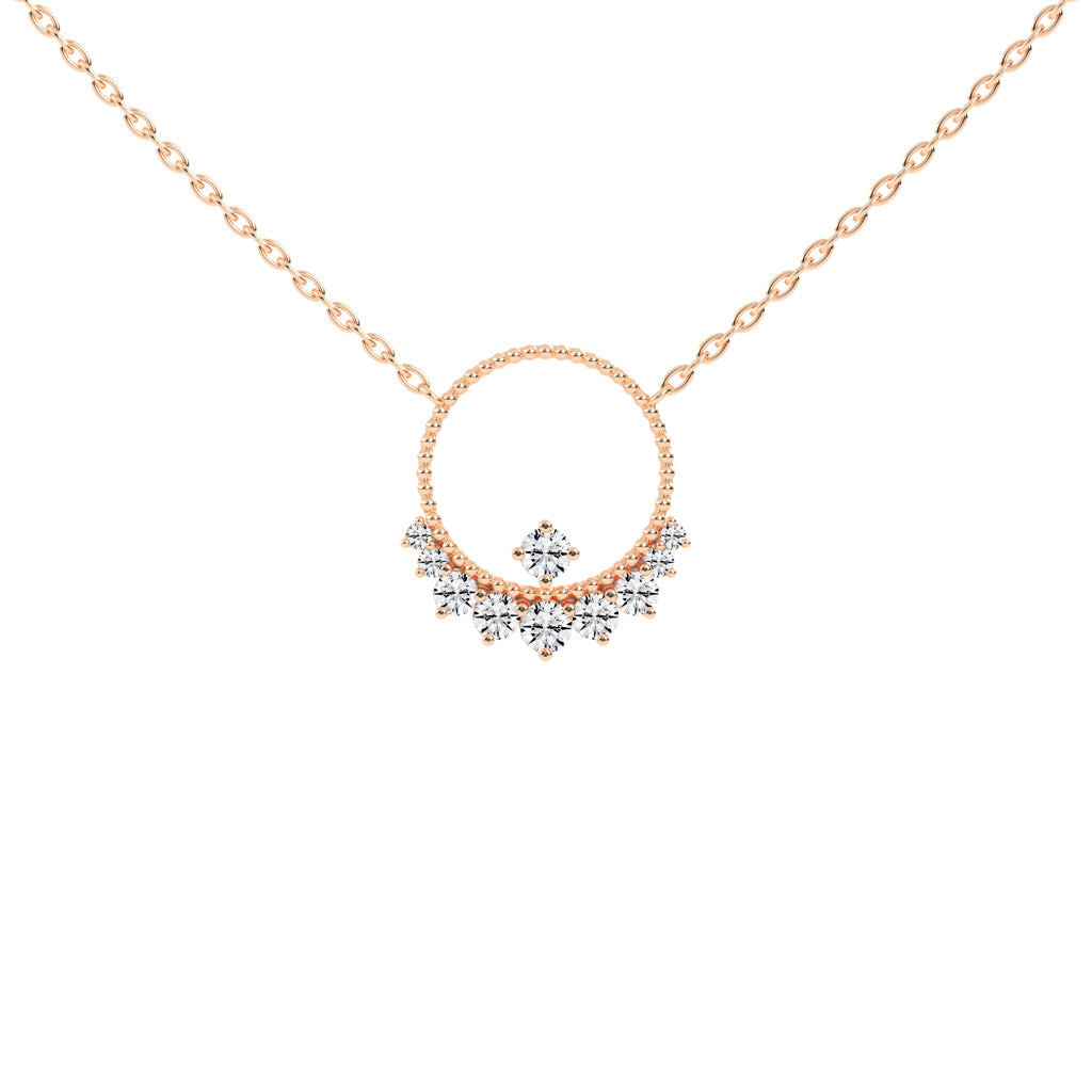 Ursina 1.5Ct Open Circle Round Cut Fancy Lab Diamond Pendant