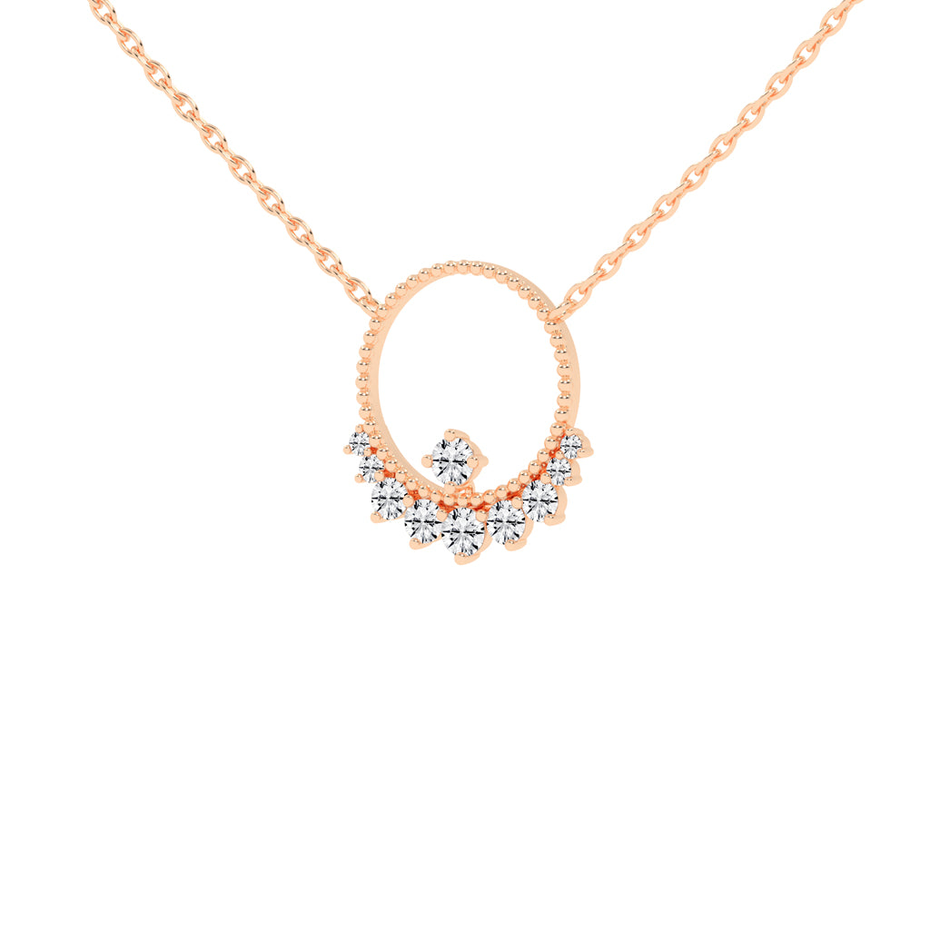 Ursina 1.5Ct Open Circle Round Cut Fancy Lab Diamond Pendant
