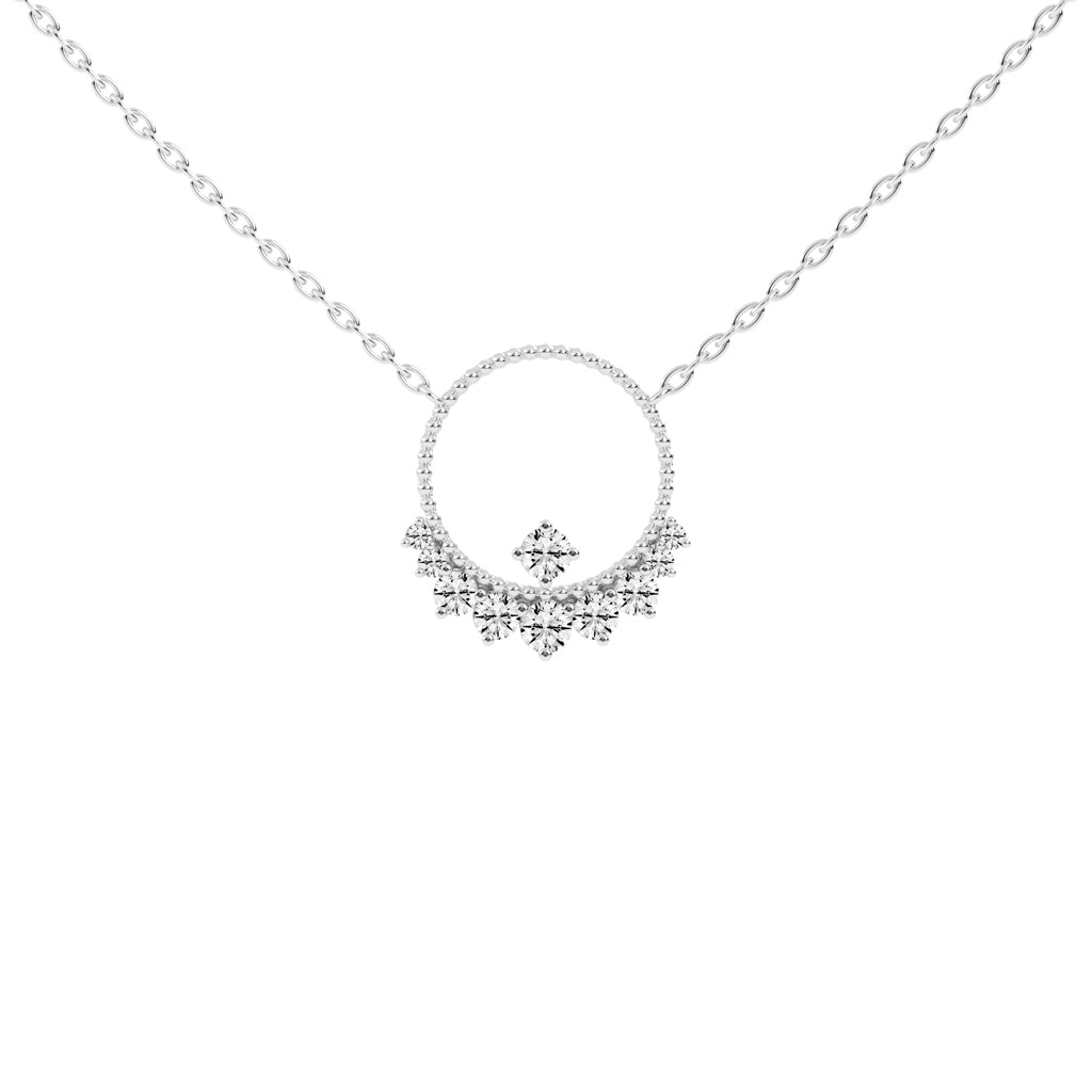 Ursina 1.5Ct Open Circle Round Cut Fancy Lab Diamond Pendant