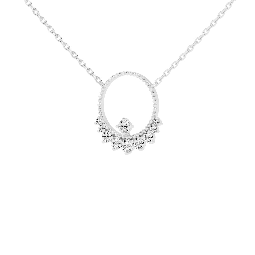 Ursina 1.5Ct Open Circle Round Cut Fancy Lab Diamond Pendant