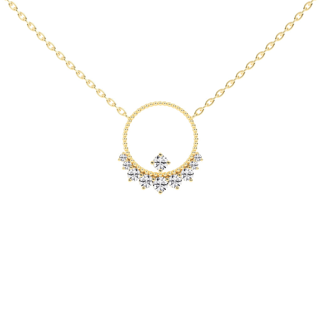 Ursina 1.5Ct Open Circle Round Cut Fancy Lab Diamond Pendant