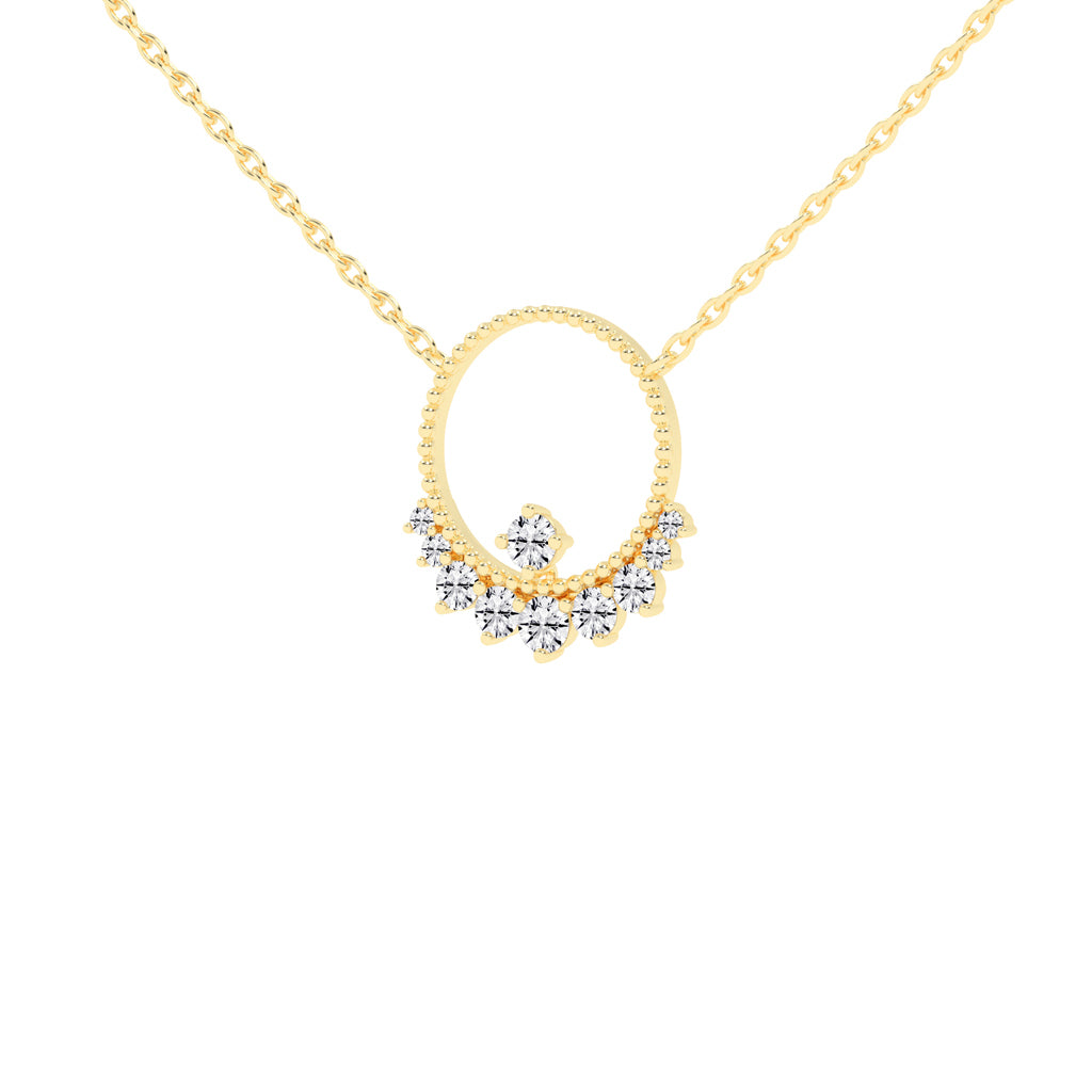 Ursina 1.5Ct Open Circle Round Cut Fancy Lab Diamond Pendant