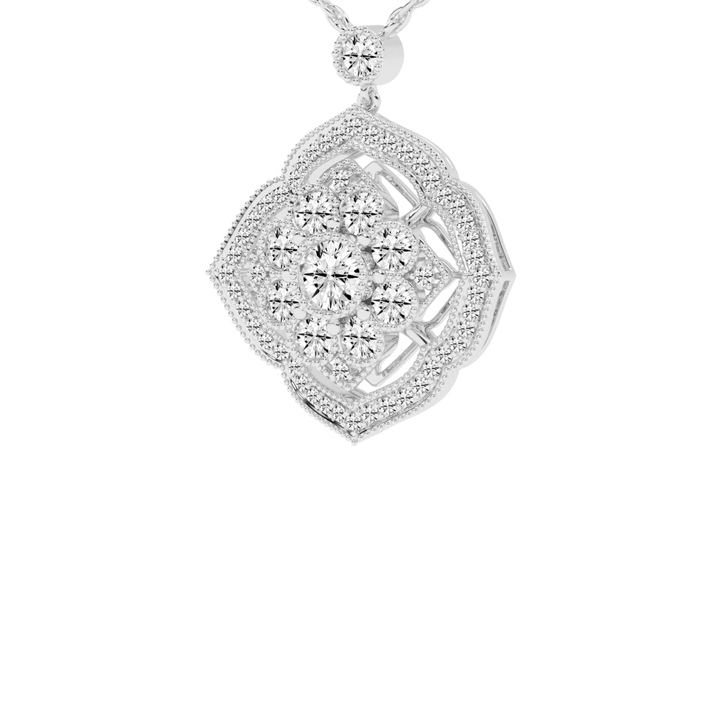 Juno 4.5Ct Vintage Shield Grace Fancy Lab Diamond Pendant