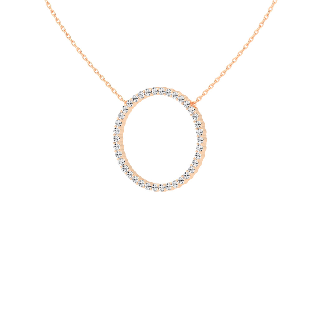 Giselle 4Ct Open Circle Round Cut Fancy Lab Diamond Pendant