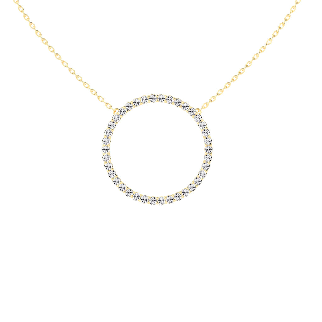 Giselle 4Ct Open Circle Round Cut Fancy Lab Diamond Pendant