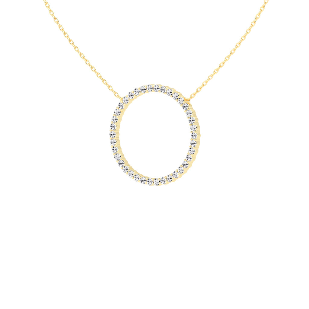 Giselle 4Ct Open Circle Round Cut Fancy Lab Diamond Pendant
