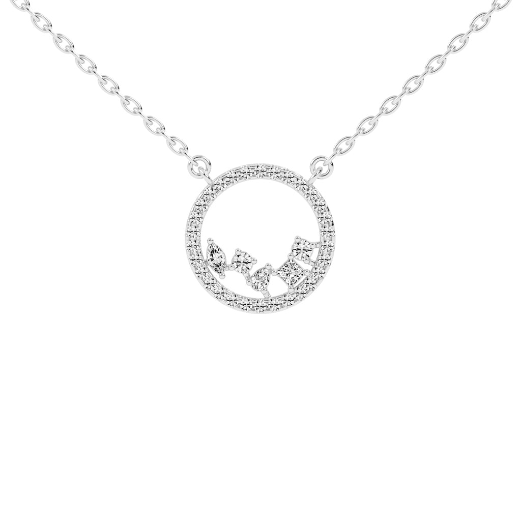 Primrose 0.75Ct Circle Of Life Marquise Cut Fancy Lab Diamond Pendant