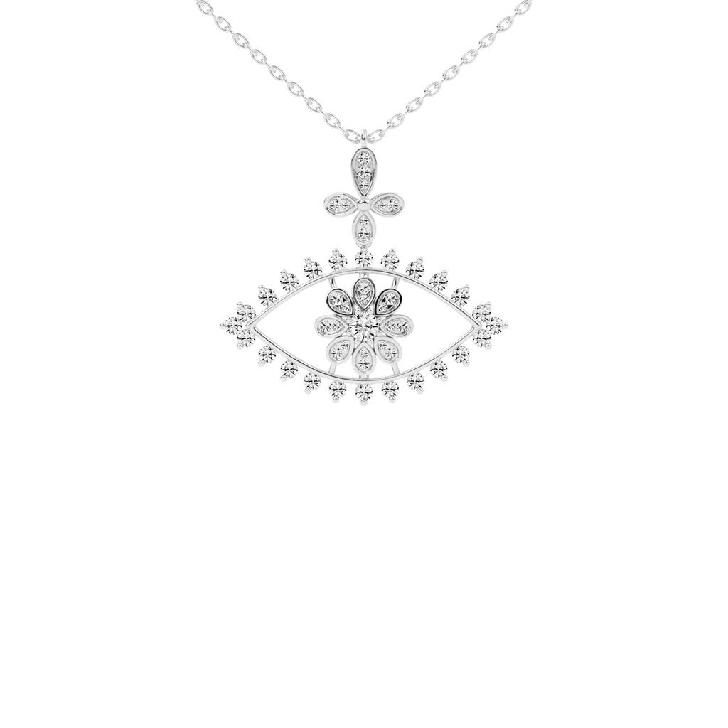 Felicity 2.25Ct Evil Eye Round Cut Fancy Lab Diamond Pendant
