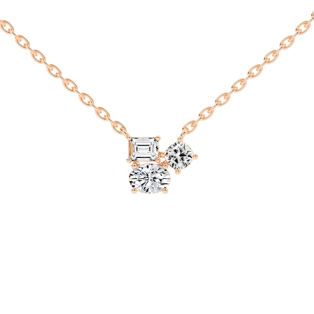 Yasmine 1.5Ct Mix Shape Fancy Lab Diamond Pendant