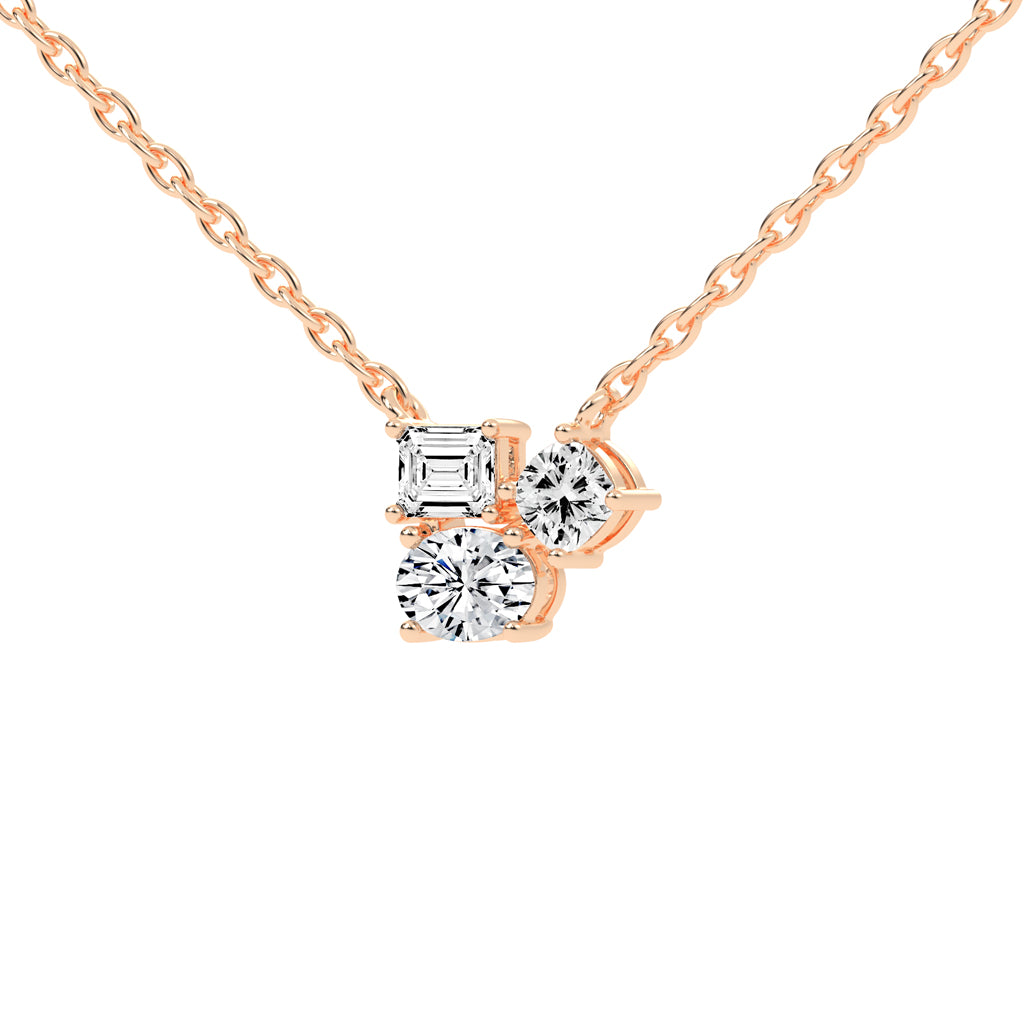 Yasmine 1.5Ct Mix Shape Fancy Lab Diamond Pendant
