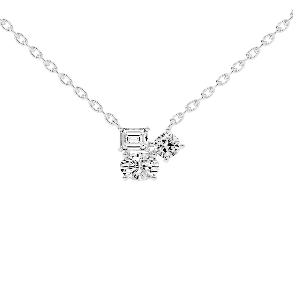 Yasmine 1.5Ct Mix Shape Fancy Lab Diamond Pendant