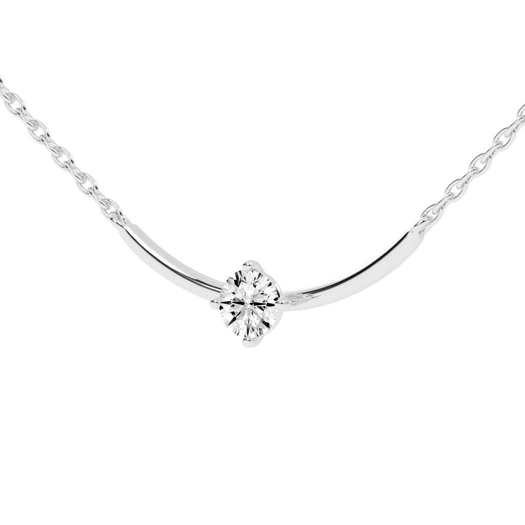 1Ct Round Shape Yellow Gold Solitaire Pendants