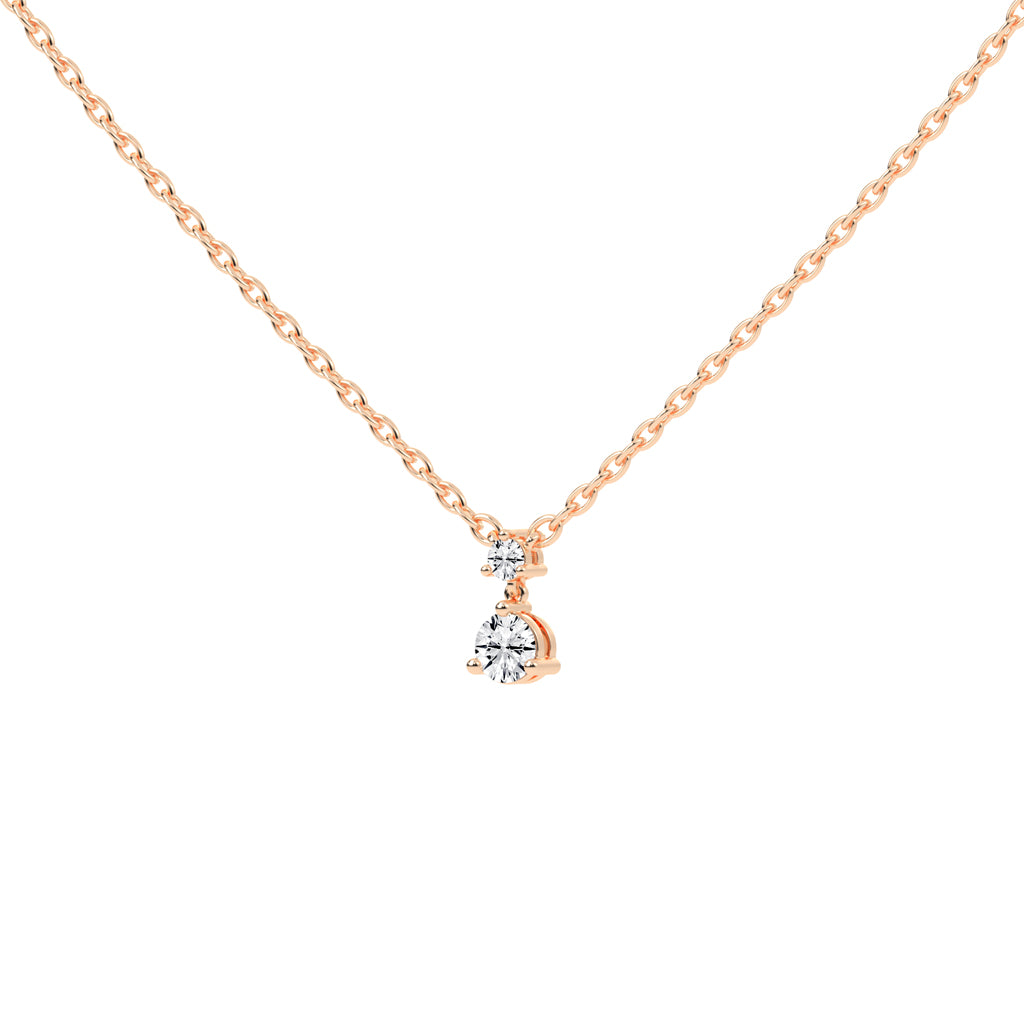 Hesperia Three Prong Round Cut Fancy Lab Diamond Pendant