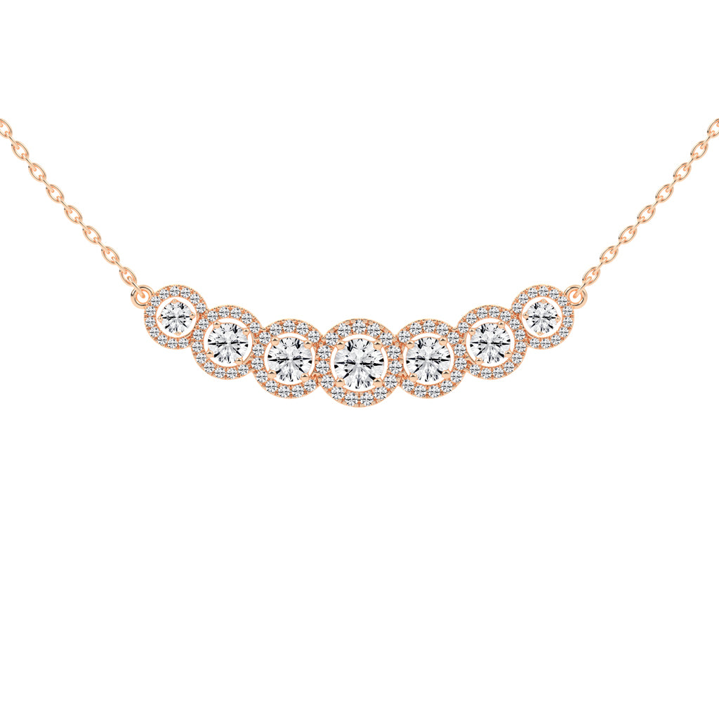 Vita 5.75Ct Halo Style Round Cut Fancy Lab Diamond Pendant