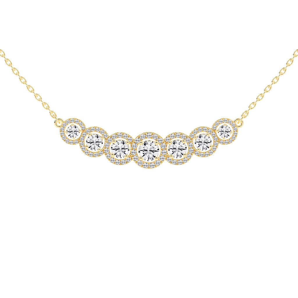 Vita 5.75Ct Halo Style Round Cut Fancy Lab Diamond Pendant