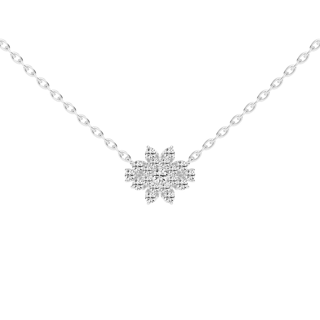 Aphra Snowflake Round Cut Fancy Lab Diamond Pendant