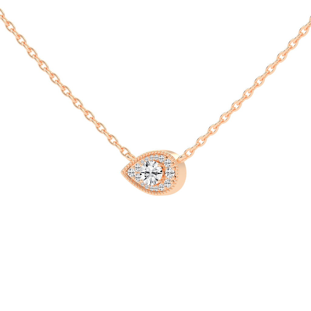 Harlowe Round Cut Pear Halo Lab Diamond Pendant