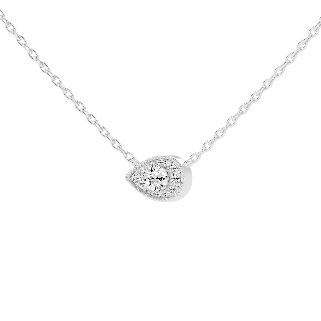 Harlowe Round Cut Pear Halo Lab Diamond Pendant