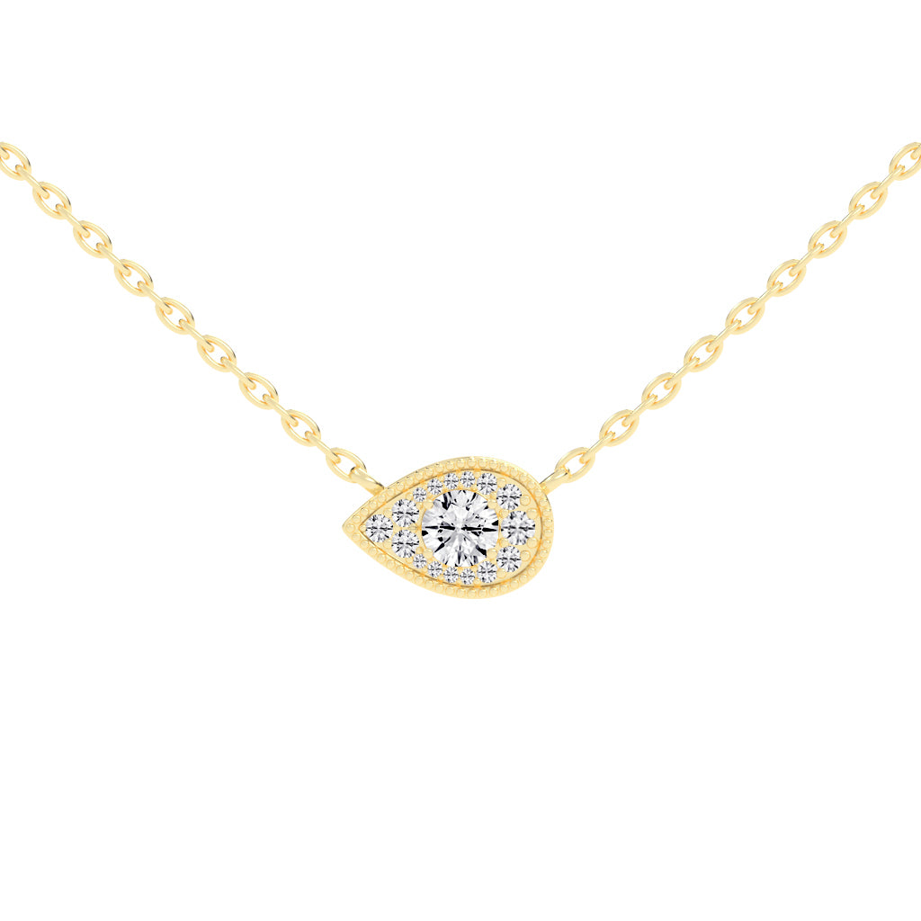 Harlowe Round Cut Pear Halo Lab Diamond Pendant