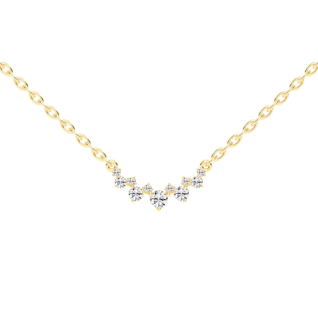 Breeze Graduated Cluster Round Cut Delicate Lab Diamond Pendant